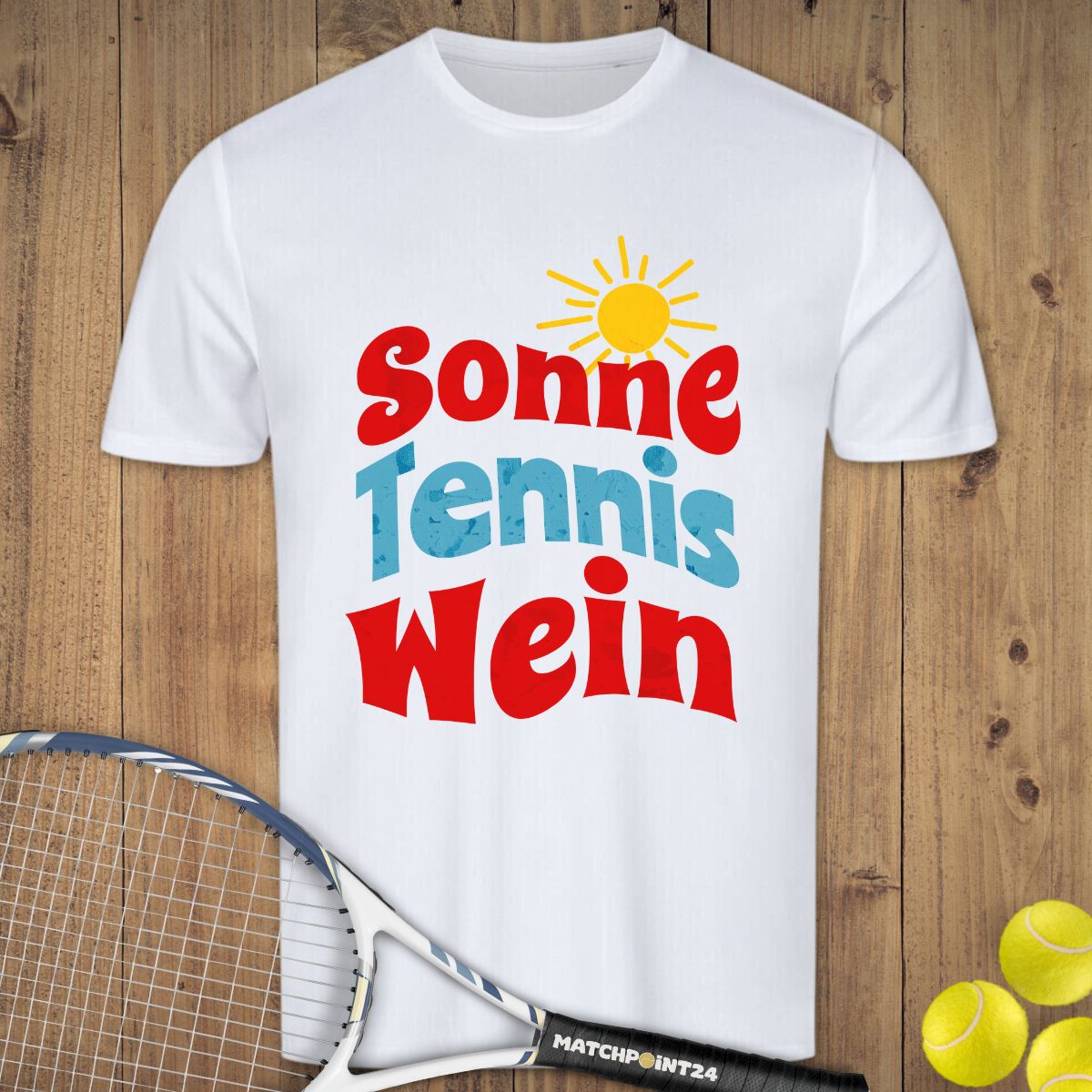 Sonne Tennis Wein | Herren Sport T-Shirt - Matchpoint24 - Kleidung für Tennisfans