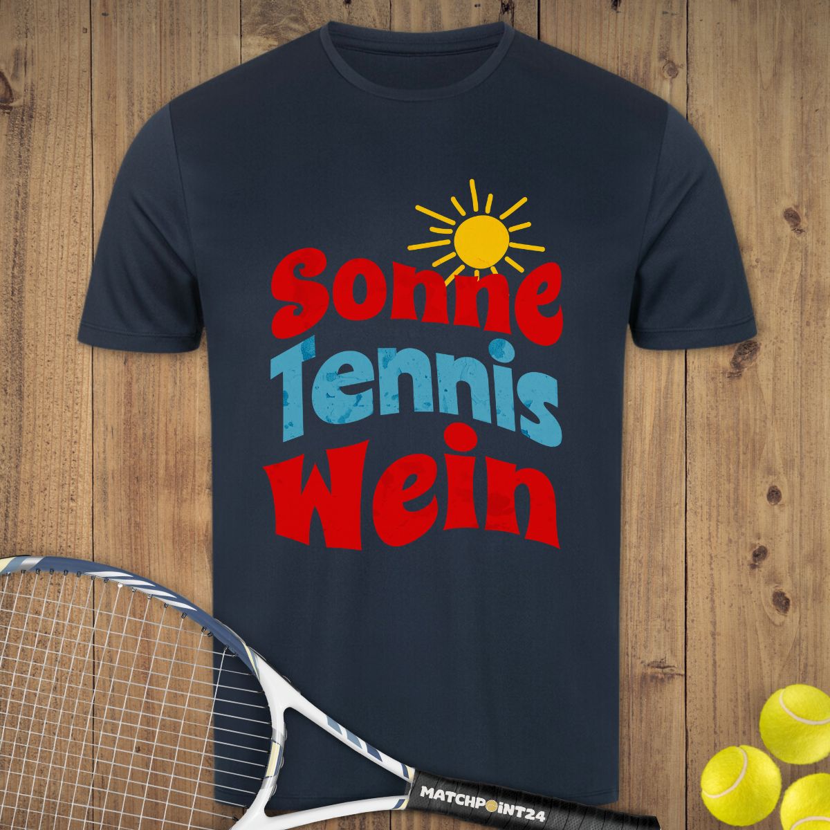 Sonne Tennis Wein | Herren Sport T-Shirt - Matchpoint24 - Kleidung für Tennisfans