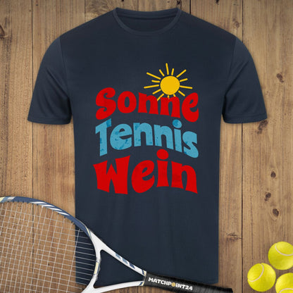 Sonne Tennis Wein | Herren Sport T-Shirt - Matchpoint24 - Kleidung für Tennisfans