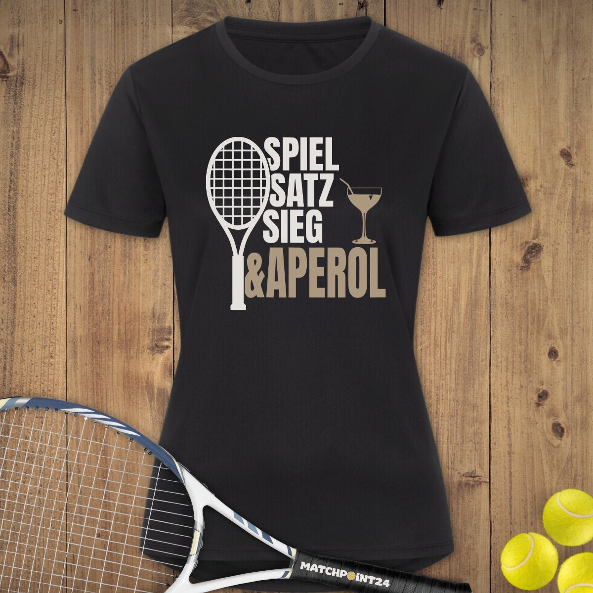 Spiel Satz Sieg Aperol | Damen Sport T-Shirt - Matchpoint24 - Kleidung für Tennisfans