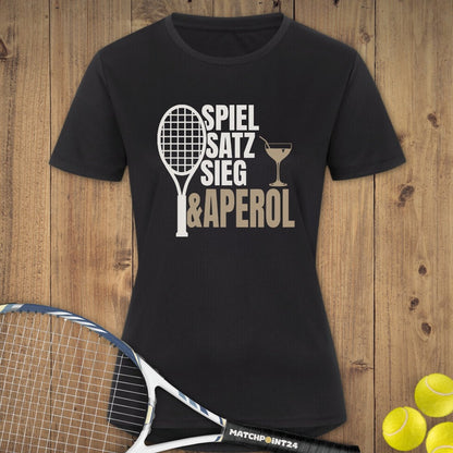 Spiel Satz Sieg Aperol | Damen Sport T-Shirt - Matchpoint24 - Kleidung für Tennisfans