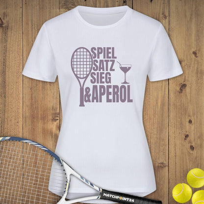 Spiel Satz Sieg Aperol | Damen Sport T-Shirt - Matchpoint24 - Kleidung für Tennisfans