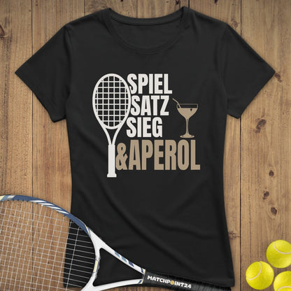 Spiel Satz Sieg Aperol | Premium Damen T-Shirt - Matchpoint24 - Kleidung für Tennisfans