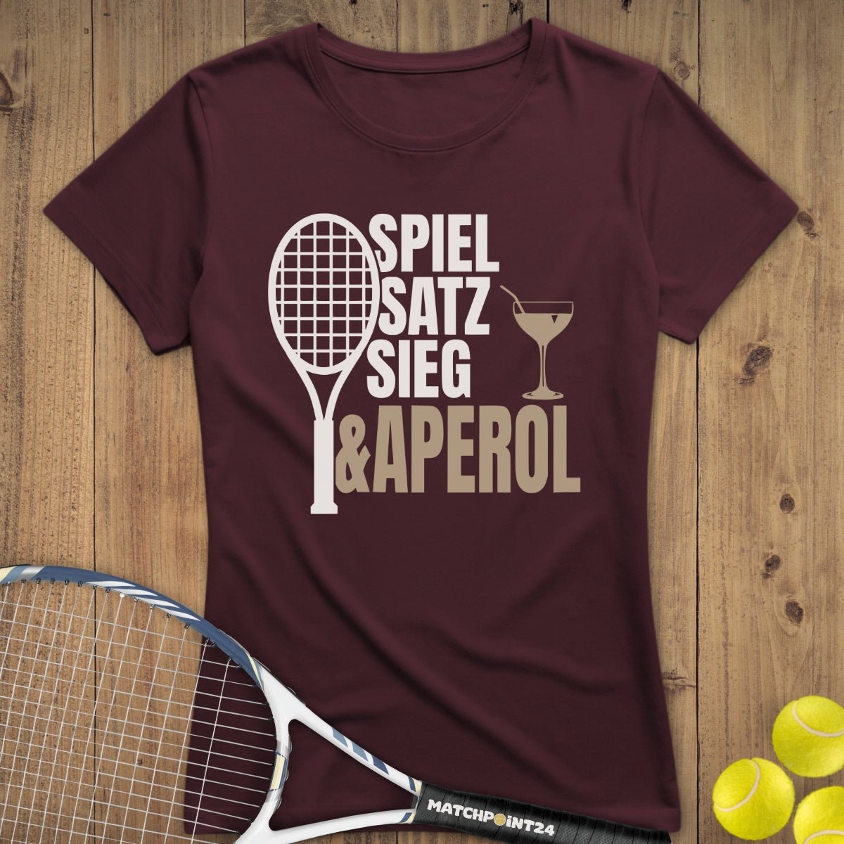 Spiel Satz Sieg Aperol | Premium Damen T-Shirt - Matchpoint24 - Kleidung für Tennisfans