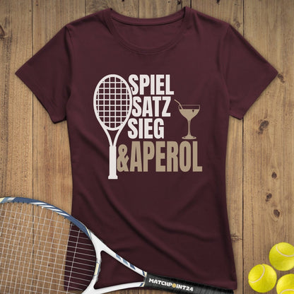 Spiel Satz Sieg Aperol | Premium Damen T-Shirt - Matchpoint24 - Kleidung für Tennisfans