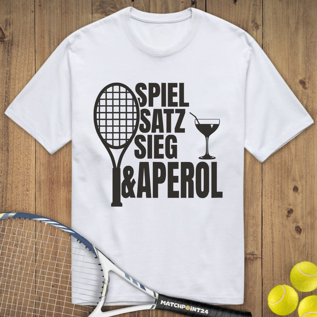 Spiel Satz Sieg Aperol | Premium Herren T-Shirt - Matchpoint24 - Kleidung für Tennisfans