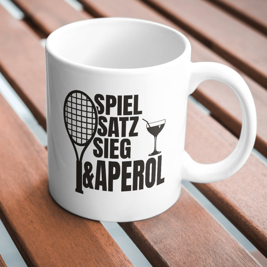 Spiel Satz Sieg Aperol | Tasse - Matchpoint24 - Kleidung für Tennisfans