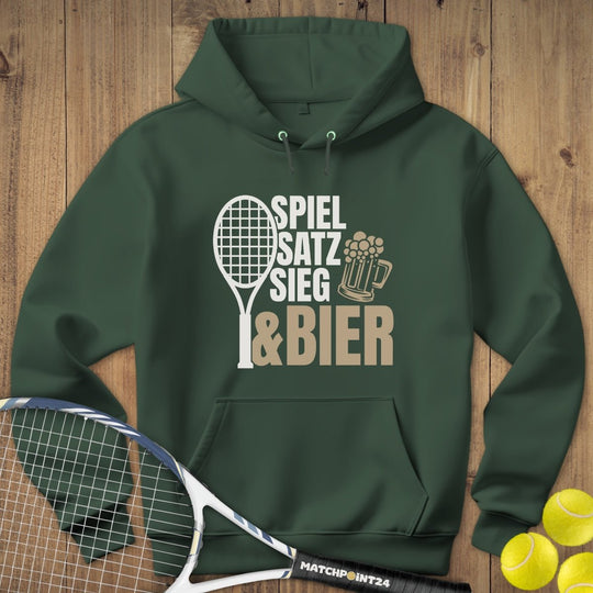 Spiel Satz Sieg Bier | Hoodie (Unisex) - Matchpoint24 - Kleidung für Tennisfans