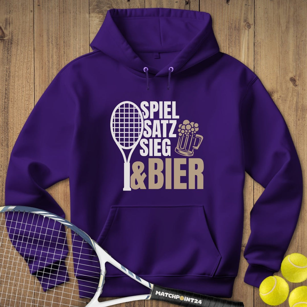 Spiel Satz Sieg Bier | Hoodie (Unisex) - Matchpoint24 - Kleidung für Tennisfans