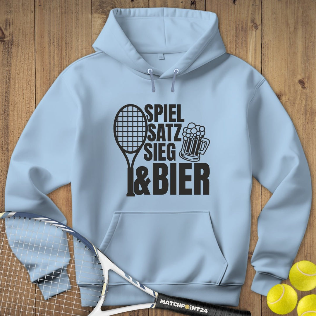 Spiel Satz Sieg Bier | Hoodie (Unisex) - Matchpoint24 - Kleidung für Tennisfans