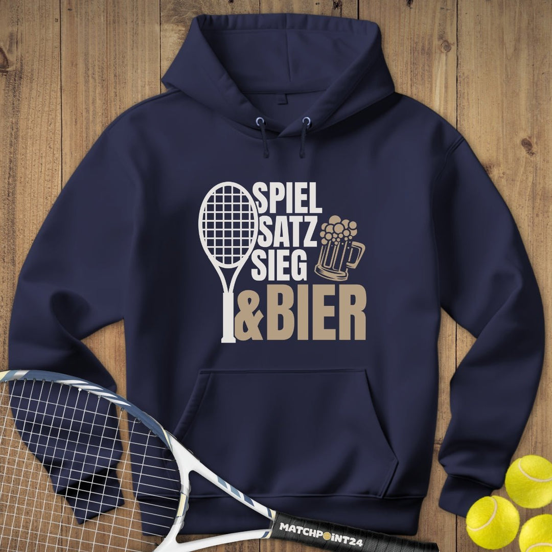 Spiel Satz Sieg Bier Kapuzenpulli (limitiert) - Matchpoint24 - Kleidung für Tennisfans