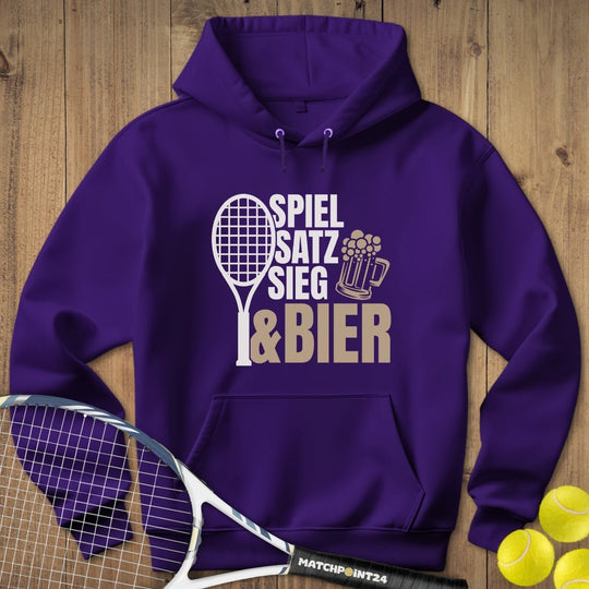 Spiel Satz Sieg Bier Kapuzenpulli (limitiert) - Matchpoint24 - Kleidung für Tennisfans