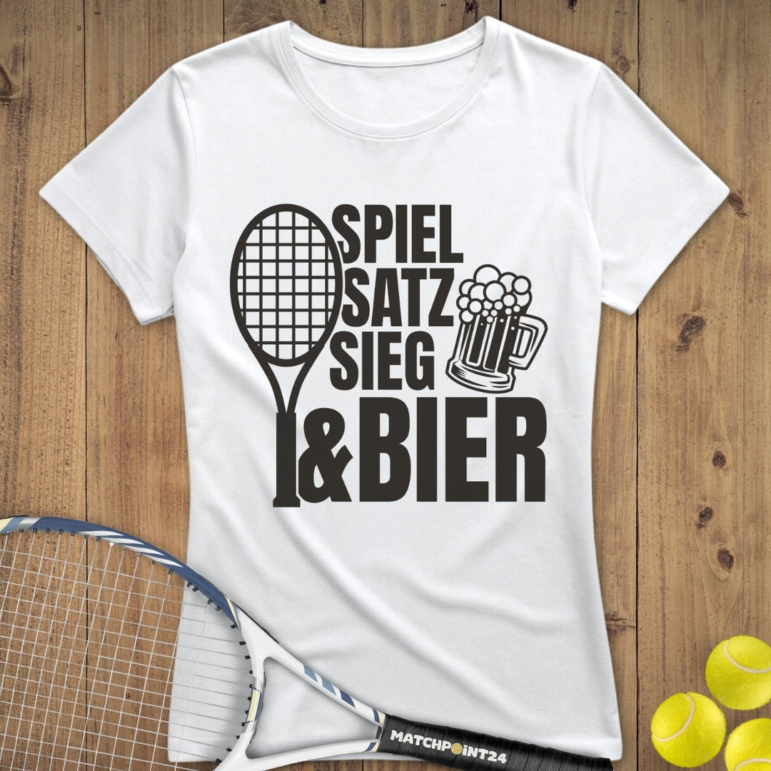 Spiel Satz Sieg Bier | Premium Damen T-Shirt - Matchpoint24 - Kleidung für Tennisfans