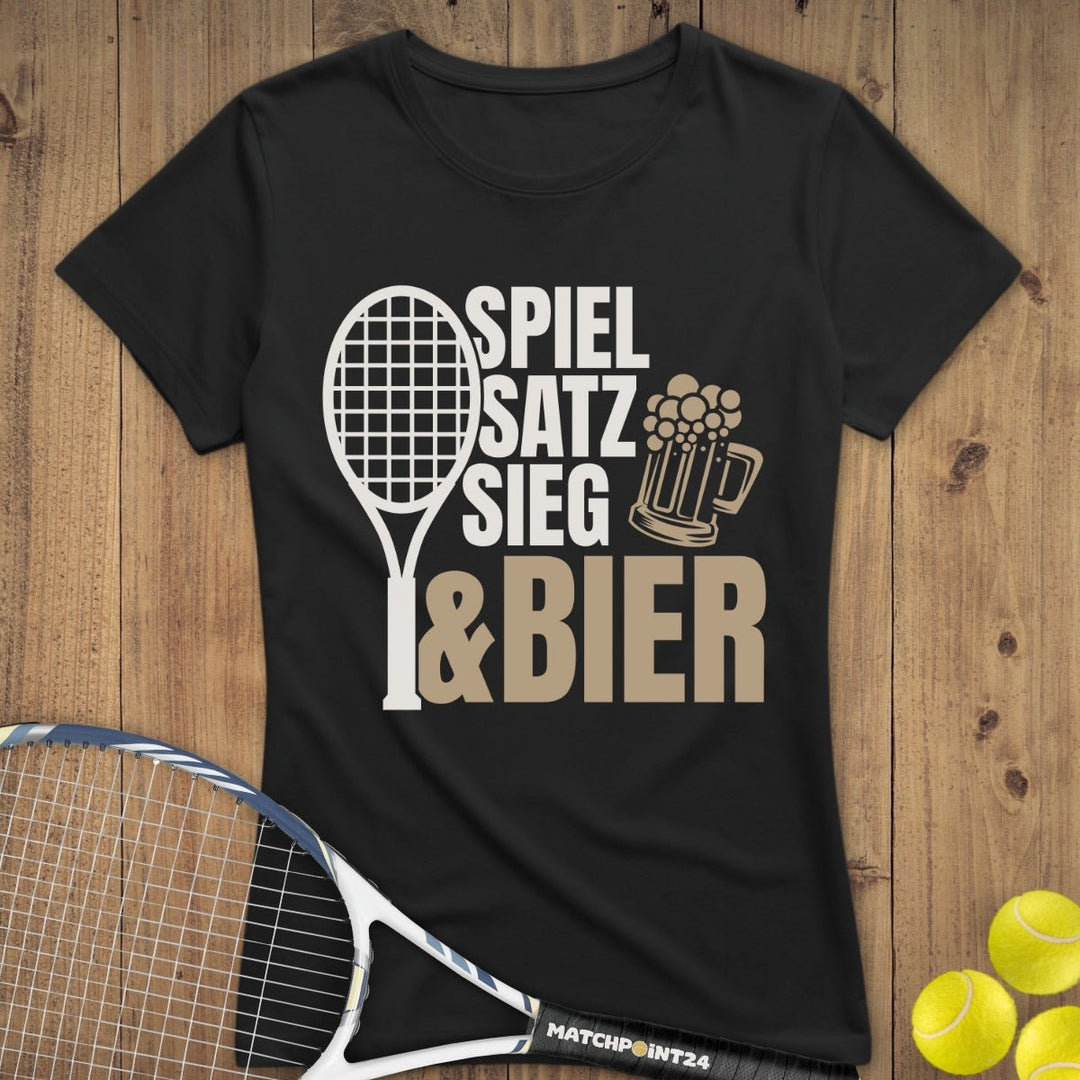 Spiel Satz Sieg Bier | Premium Damen T-Shirt - Matchpoint24 - Kleidung für Tennisfans