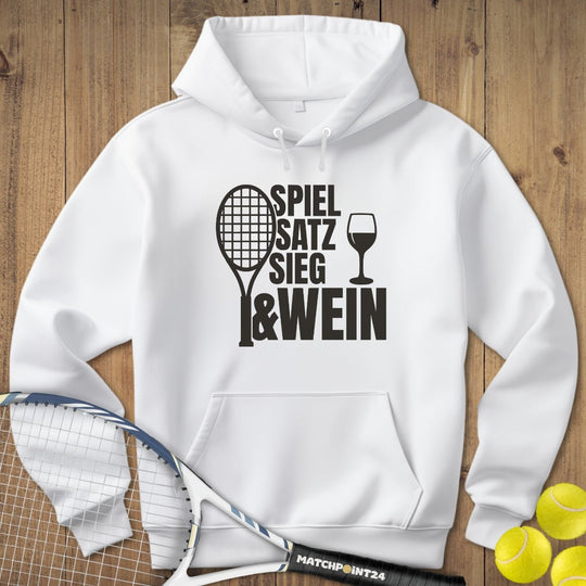 Spiel Satz Sieg Wein | Hoodie (Unisex) - Matchpoint24 - Kleidung für Tennisfans