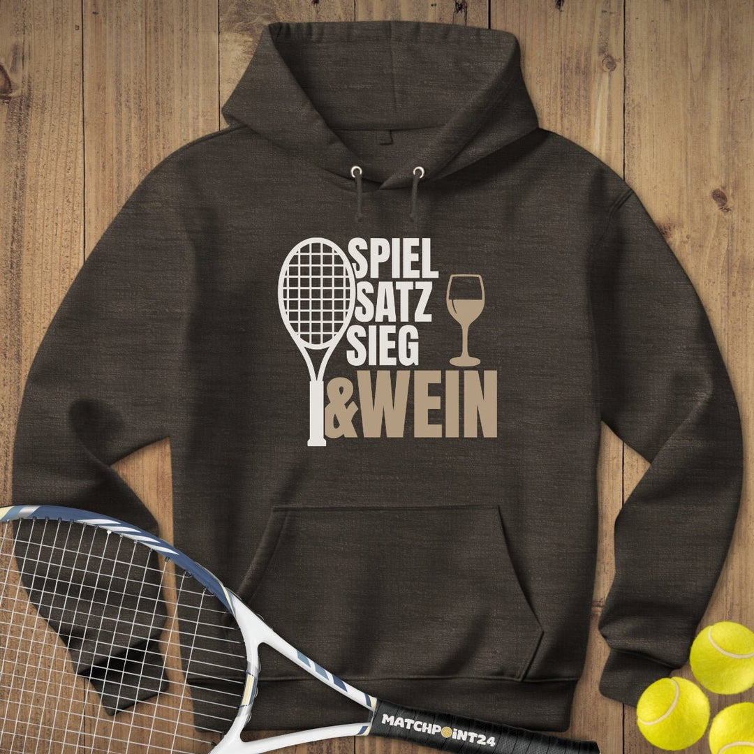 Spiel Satz Sieg Wein | Hoodie (Unisex) - Matchpoint24 - Kleidung für Tennisfans