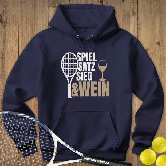 Spiel Satz Sieg Wein | Hoodie (Unisex) - Matchpoint24 - Kleidung für Tennisfans