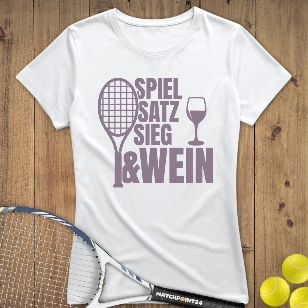 Spiel Satz Sieg Wein | Premium Damen T-Shirt - Matchpoint24 - Kleidung für Tennisfans