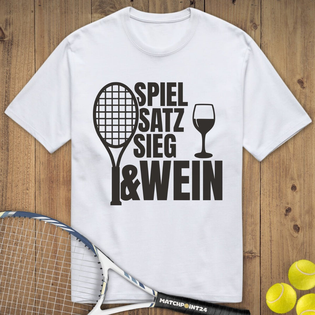 Spiel Satz Sieg Wein | Premium Herren T-Shirt - Matchpoint24 - Kleidung für Tennisfans