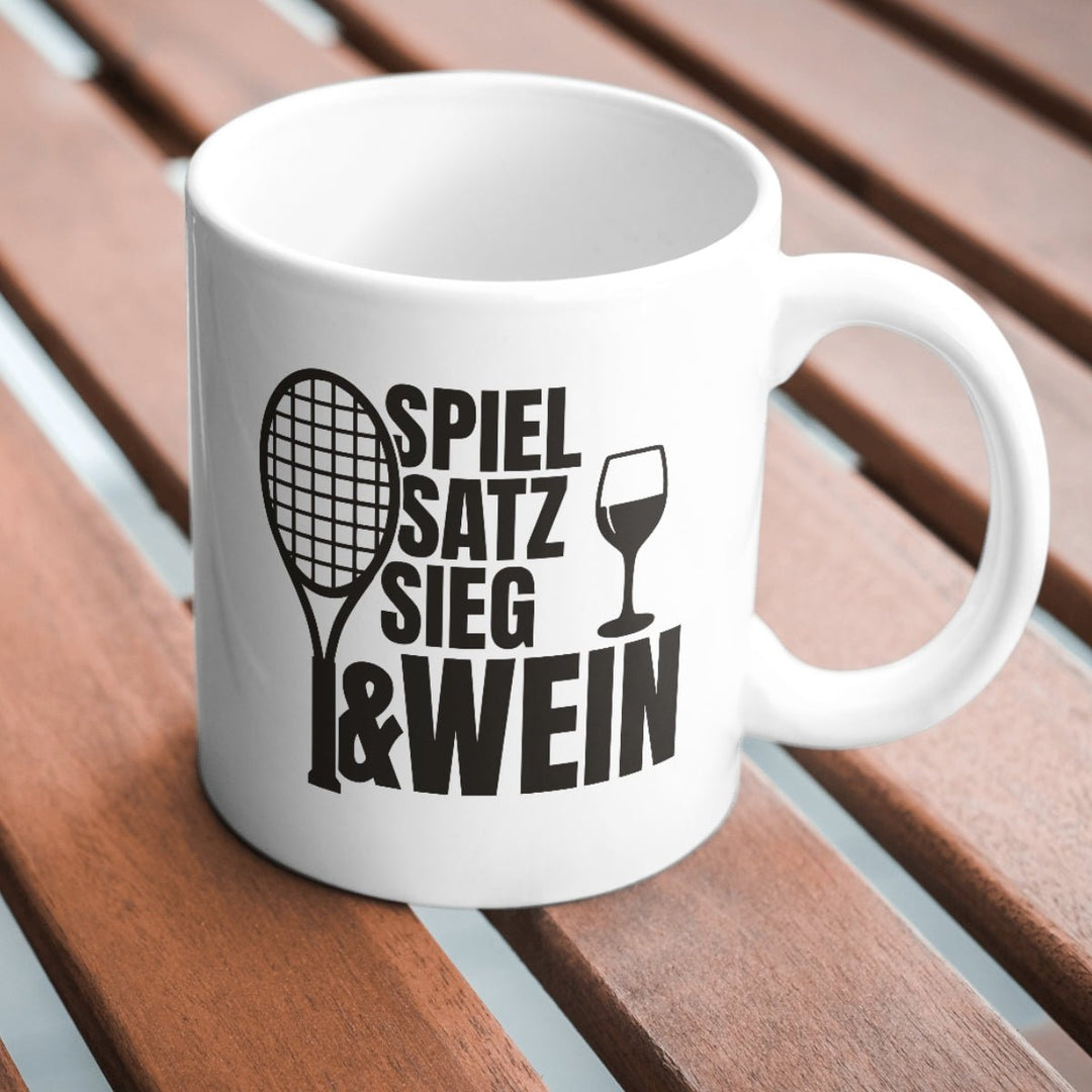 Spiel Satz Sieg Wein | Tasse - Matchpoint24 - Kleidung für Tennisfans