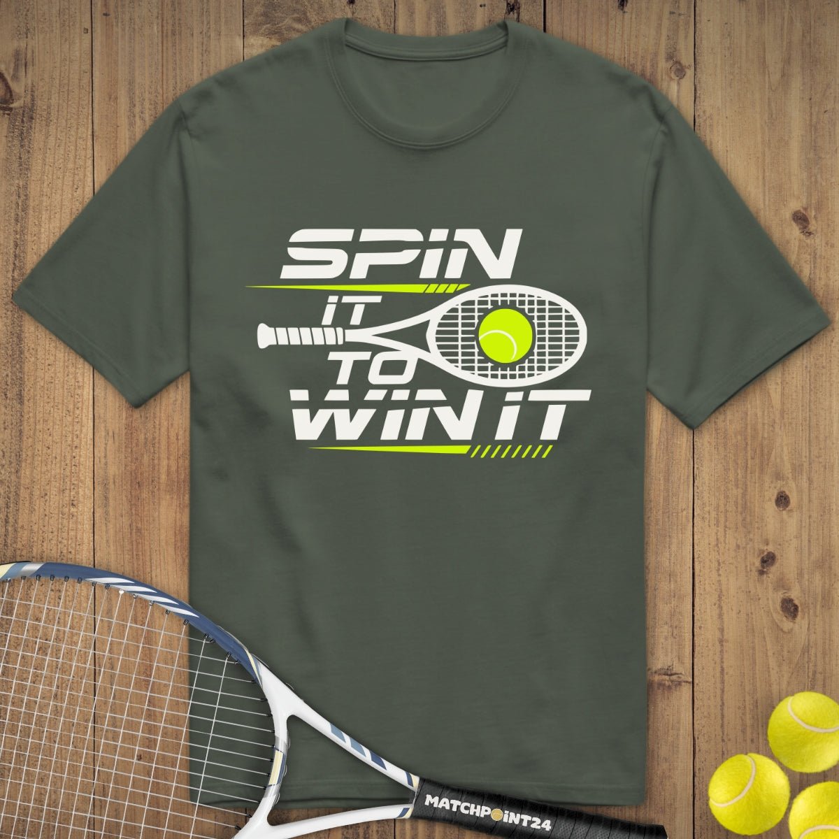 Spin it to win it performance | Premium Herren T-Shirt - Matchpoint24 - Kleidung für Tennisfans