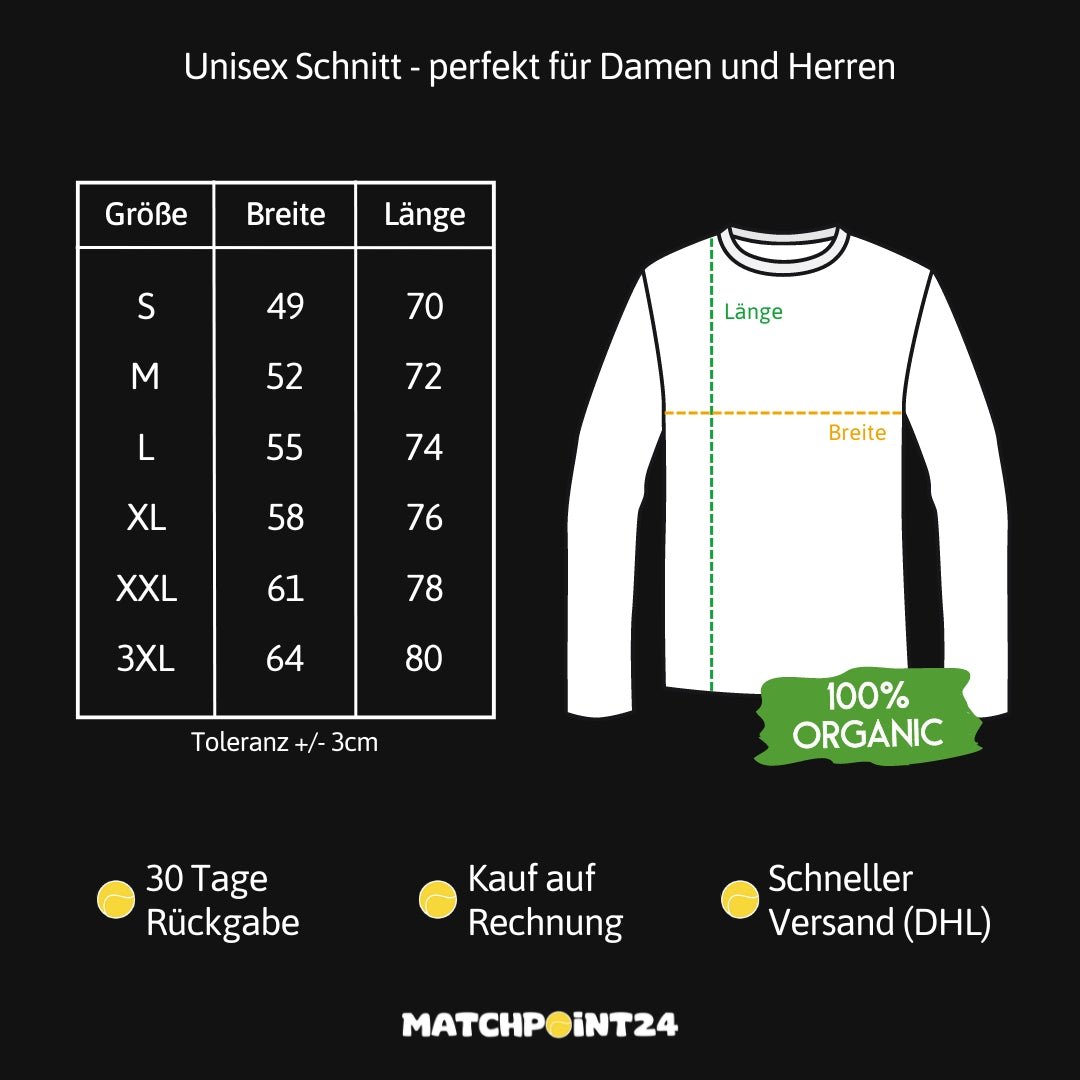 TCP Bio Unisex Langarmshirt beidseitig bedruckt - Matchpoint24 - Kleidung für Tennisfans