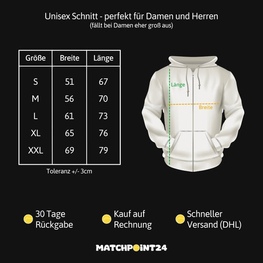 Tennis Barbie | Sweatjacke (Unisex) Rückendruck - Matchpoint24 - Kleidung für Tennisfans