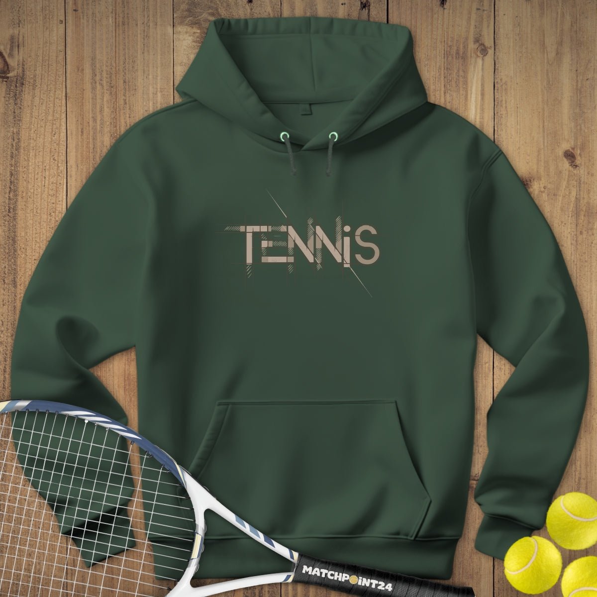 Tennis Court Line Kapuzenpulli (limitiert) - Matchpoint24 - Kleidung für Tennisfans