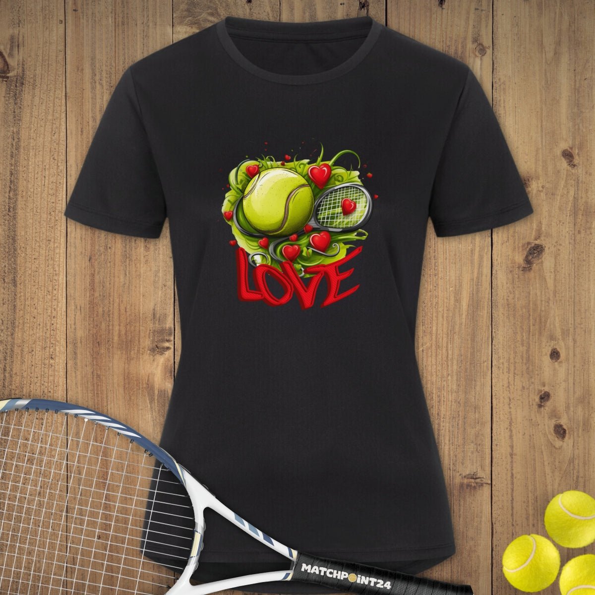 Tennis Heart | Damen Sport T-Shirt - Matchpoint24 - Kleidung für Tennisfans