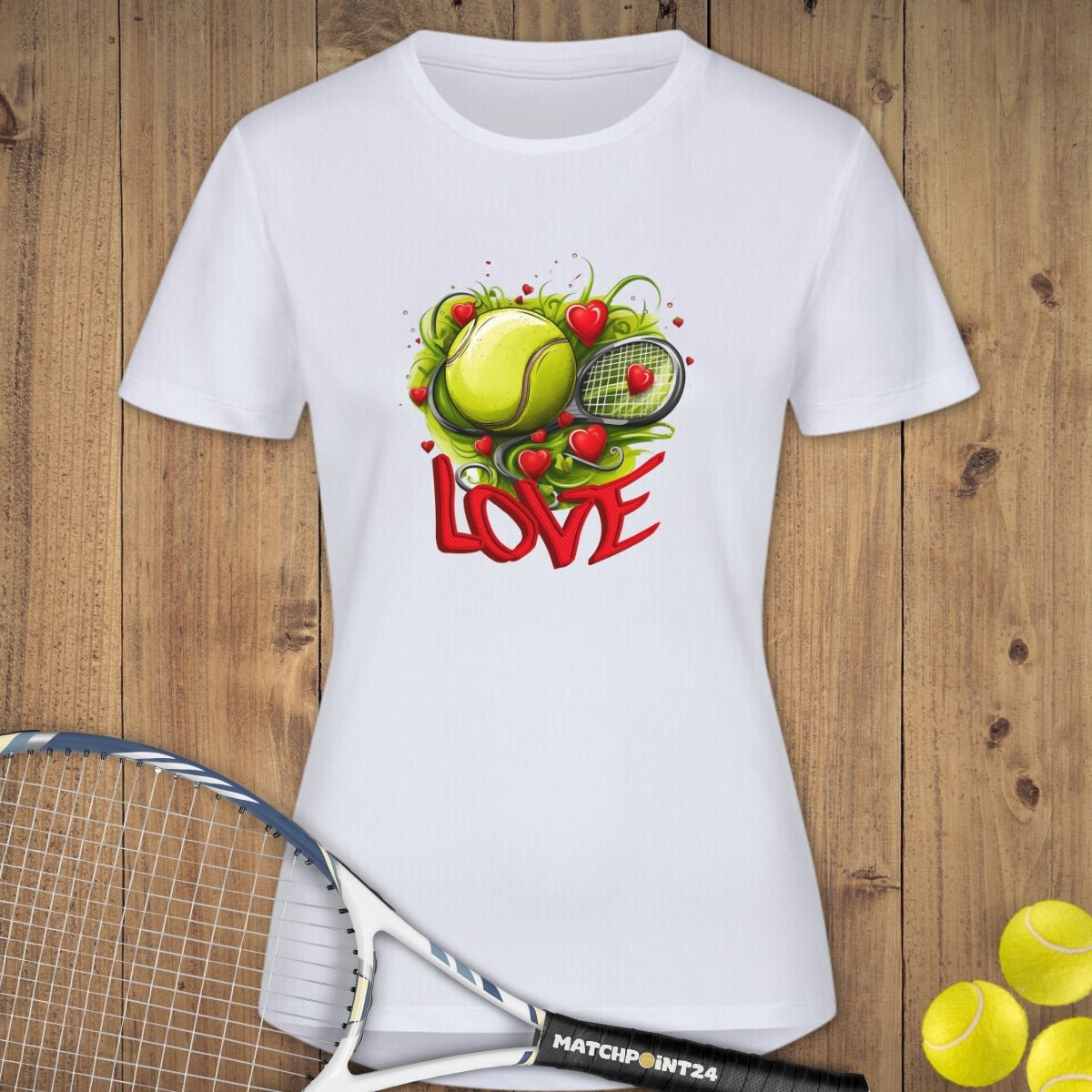 Tennis Heart | Damen Sport T-Shirt - Matchpoint24 - Kleidung für Tennisfans