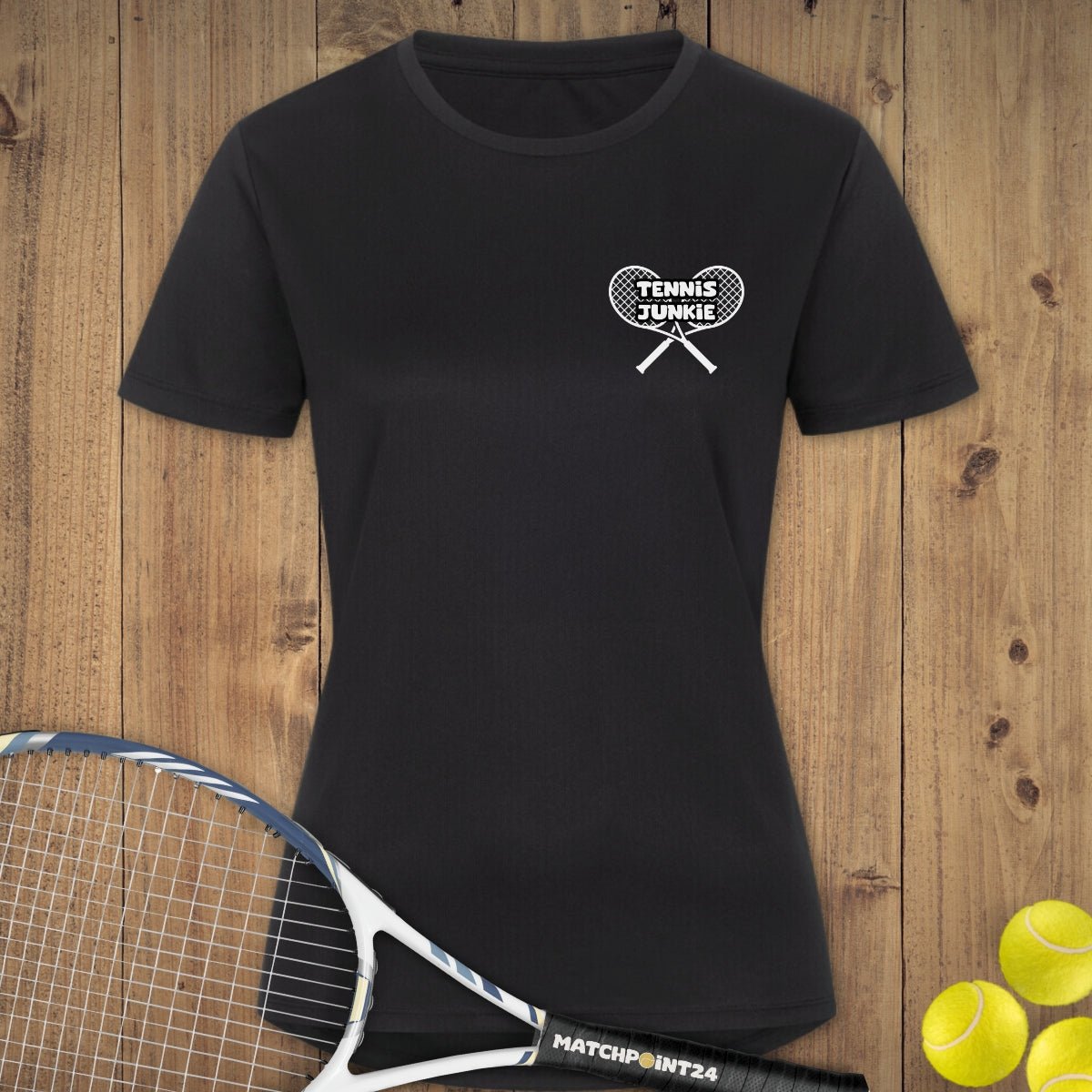 Tennis Junkie | Damen Sport T-Shirt - Matchpoint24 - Kleidung für Tennisfans