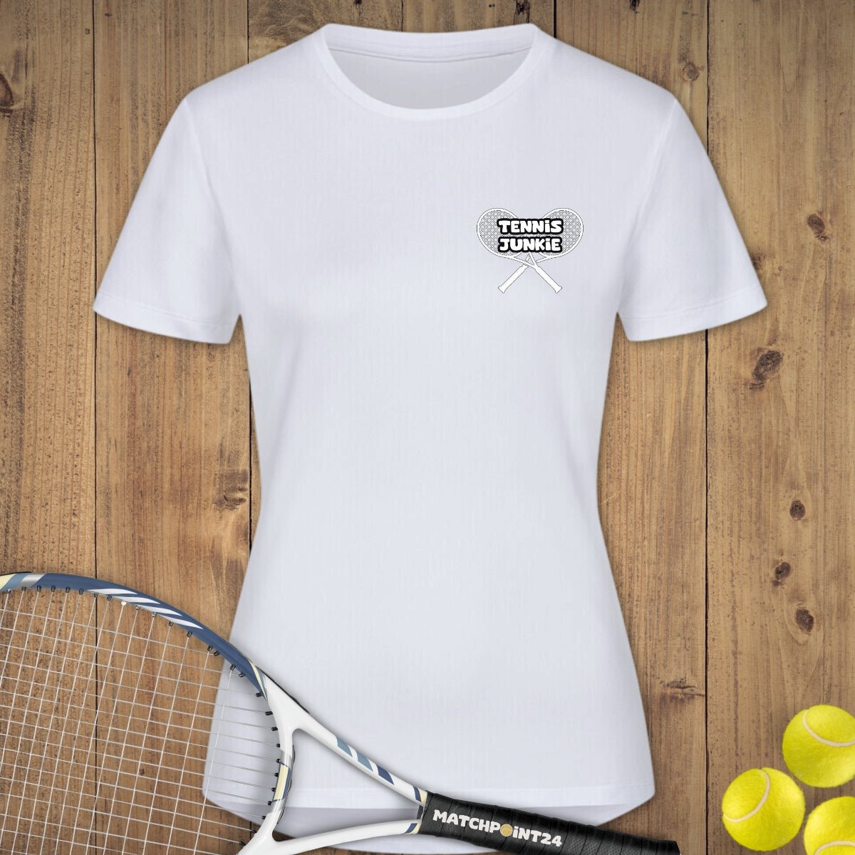 Tennis Junkie | Damen Sport T-Shirt - Matchpoint24 - Kleidung für Tennisfans