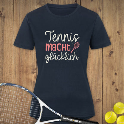 Tennis macht glücklich | Damen Sport T-Shirt - Matchpoint24 - Kleidung für Tennisfans