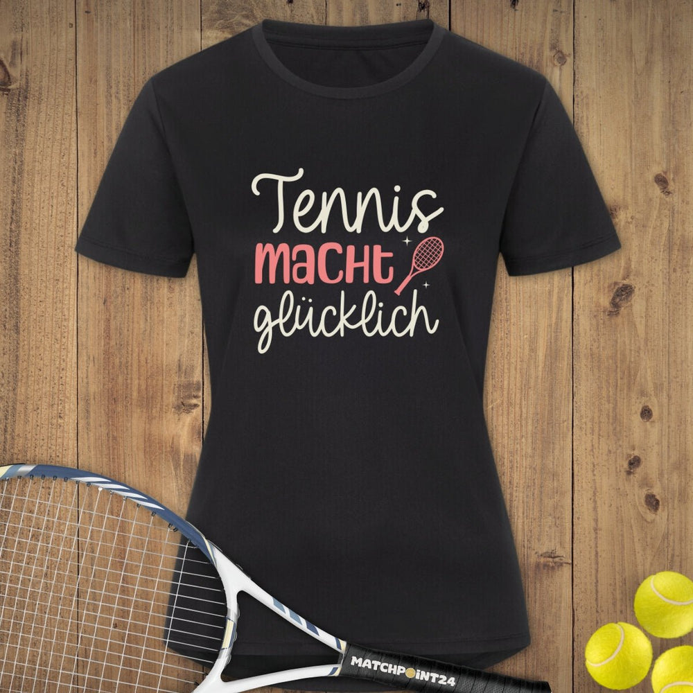 Tennis macht glücklich | Damen Sport T-Shirt - Matchpoint24 - Kleidung für Tennisfans