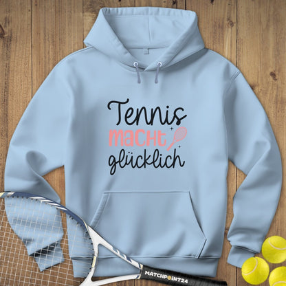 Tennis macht glücklich Kapuzenpulli (limitiert) - Matchpoint24 - Kleidung für Tennisfans