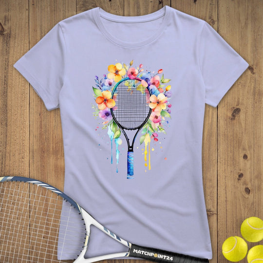 Tennis Racket Flora | Premium Damen T-Shirt - Matchpoint24 - Kleidung für Tennisfans