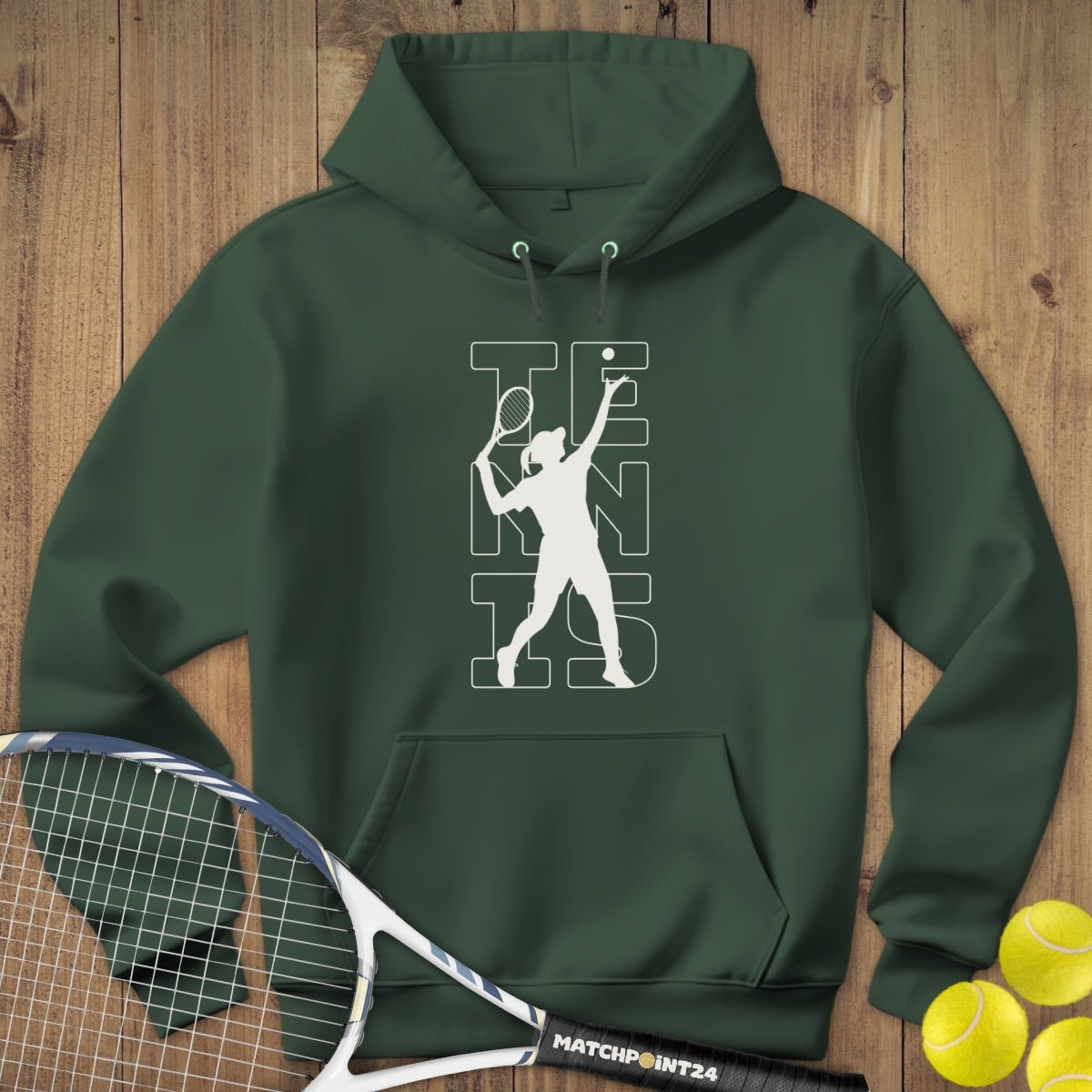 Tennis Silhouette Frau | Hoodie (Unisex) - Matchpoint24 - Kleidung für Tennisfans
