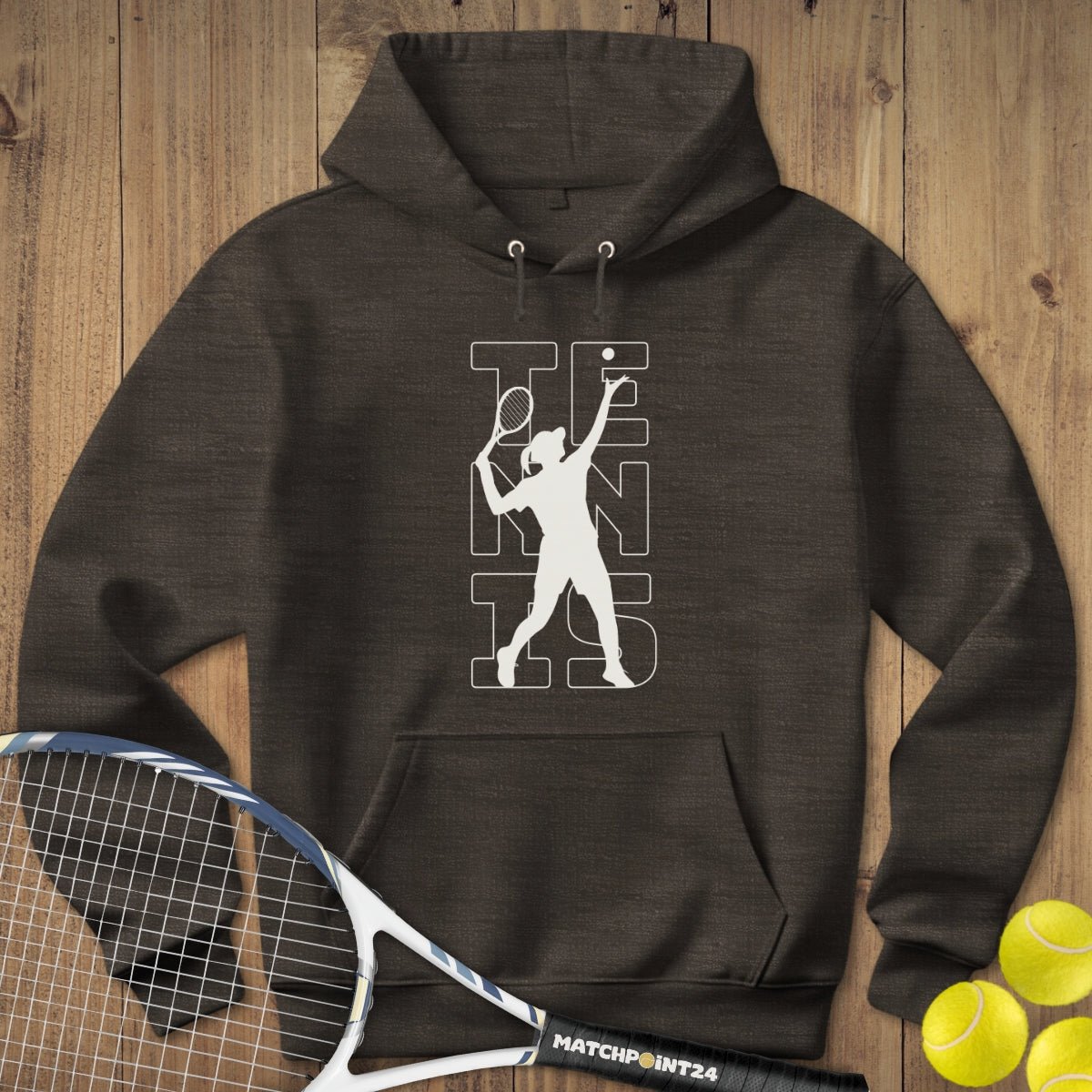 Tennis Silhouette Frau | Hoodie (Unisex) - Matchpoint24 - Kleidung für Tennisfans