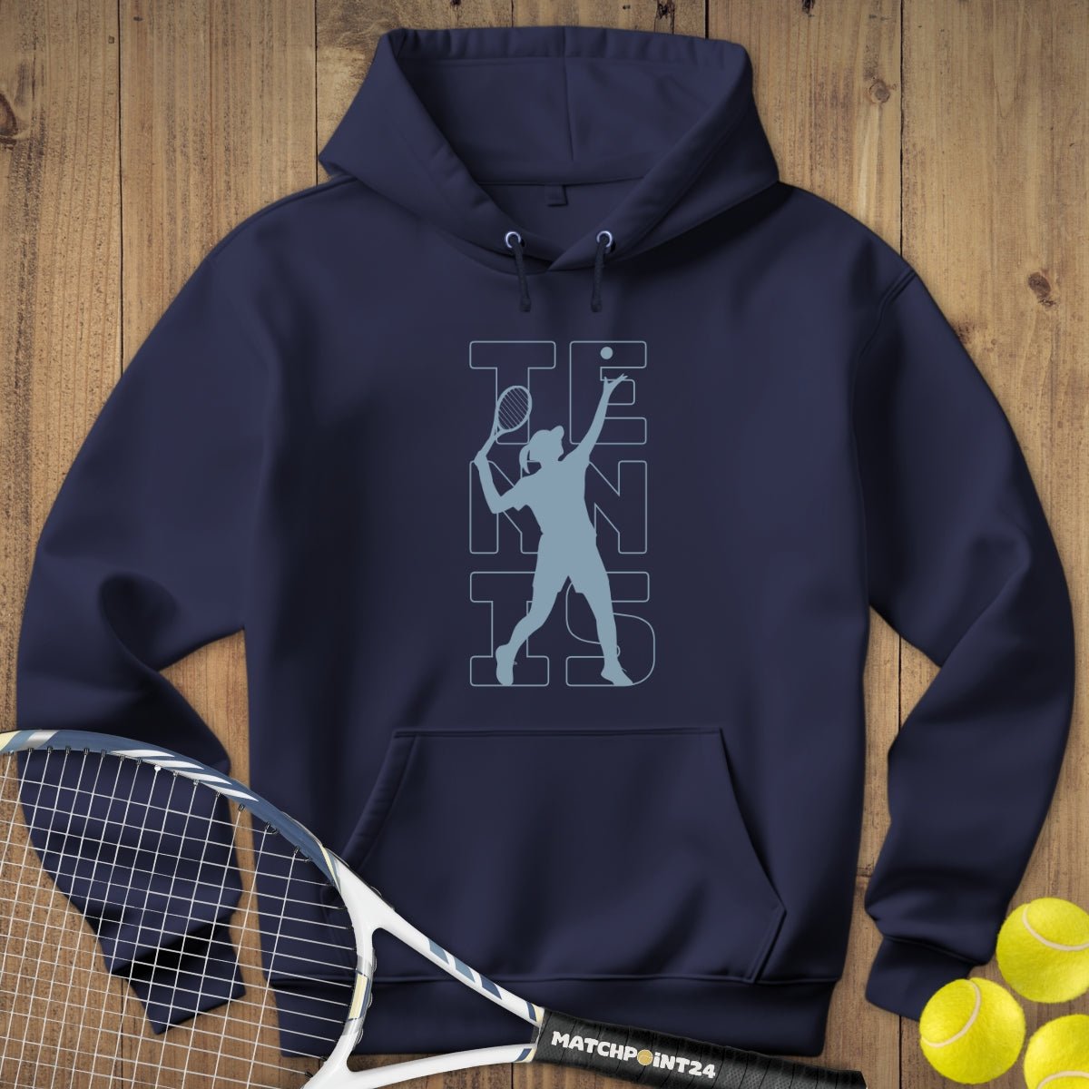 Tennis Silhouette Frau | Hoodie (Unisex) - Matchpoint24 - Kleidung für Tennisfans