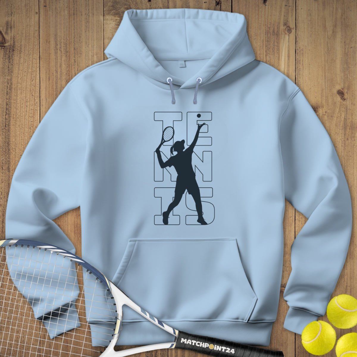 Tennis Silhouette Frau | Hoodie (Unisex) - Matchpoint24 - Kleidung für Tennisfans