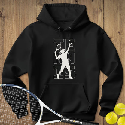 Tennis Silhouette Frau Kapuzenpulli (limitiert) - Matchpoint24 - Kleidung für Tennisfans