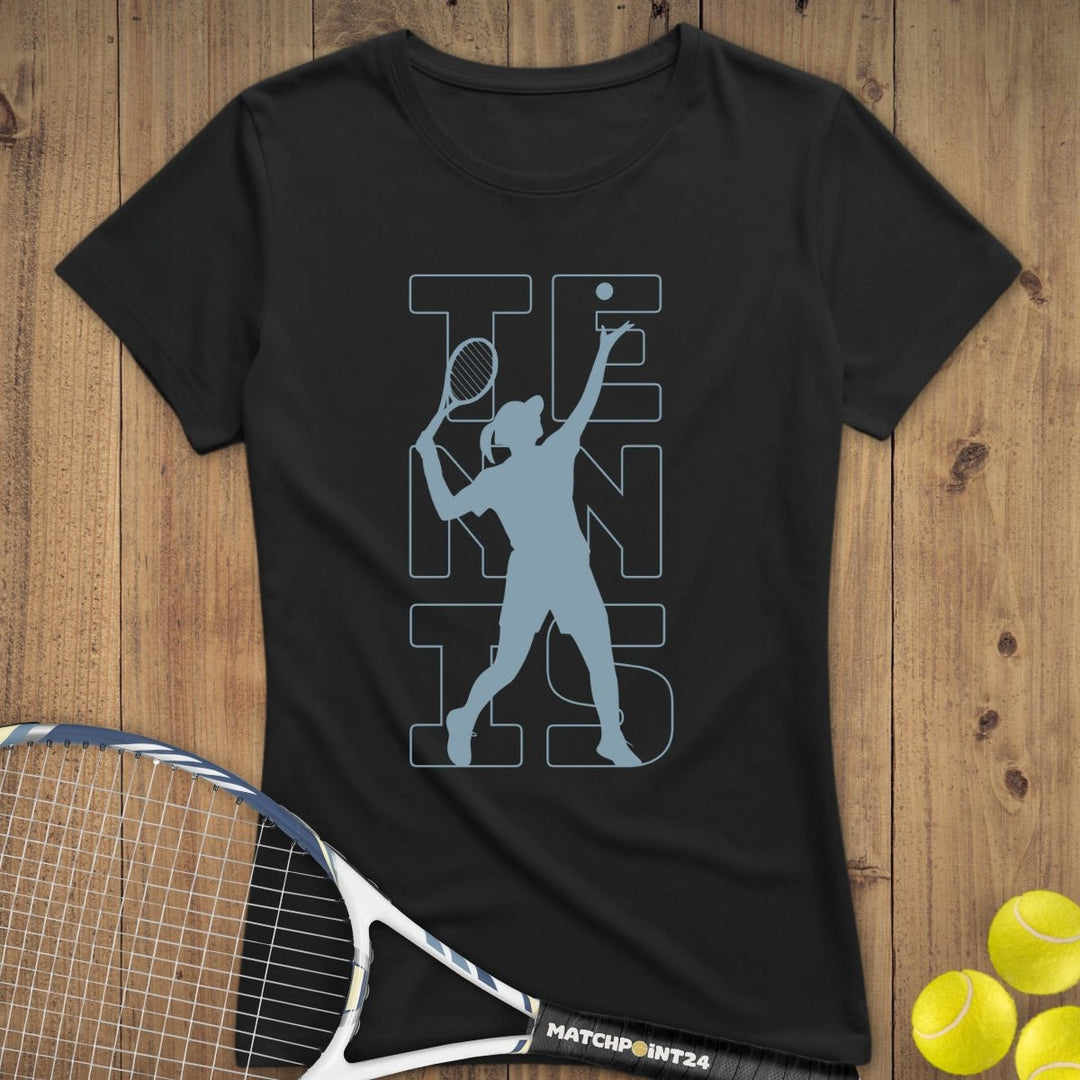 Tennis Silhouette Frau | Premium Damen T-Shirt - Matchpoint24 - Kleidung für Tennisfans