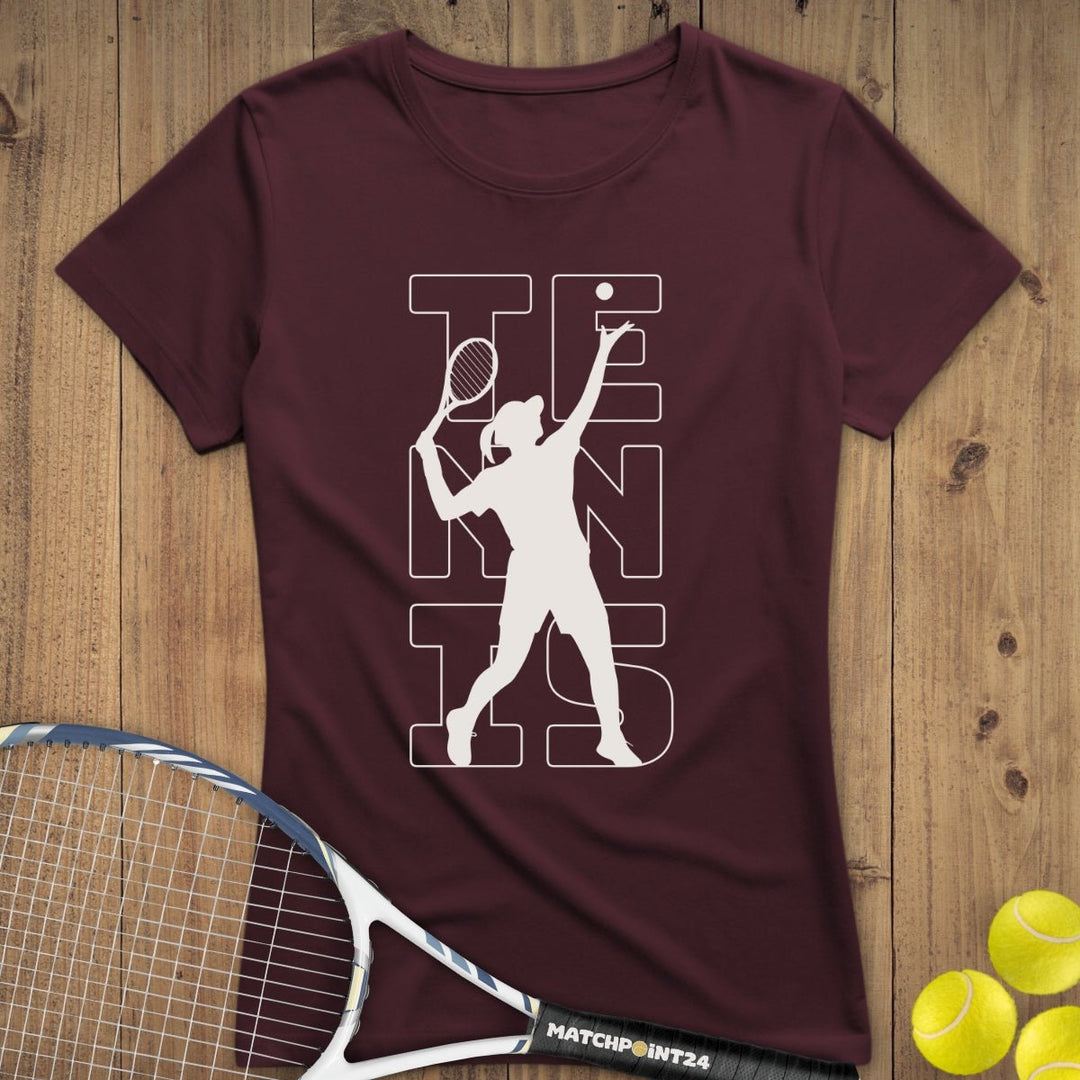 Tennis Silhouette Frau | Premium Damen T-Shirt - Matchpoint24 - Kleidung für Tennisfans