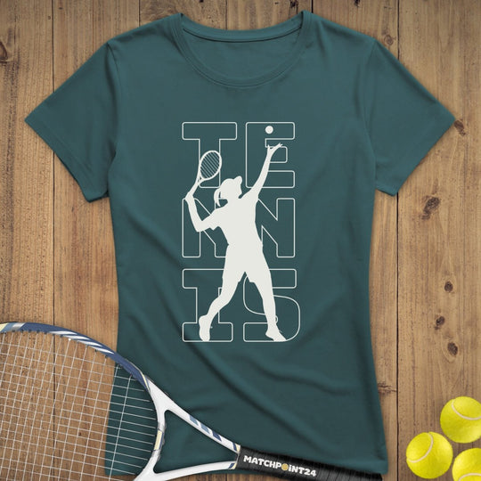 Tennis Silhouette Frau | Premium Damen T-Shirt - Matchpoint24 - Kleidung für Tennisfans