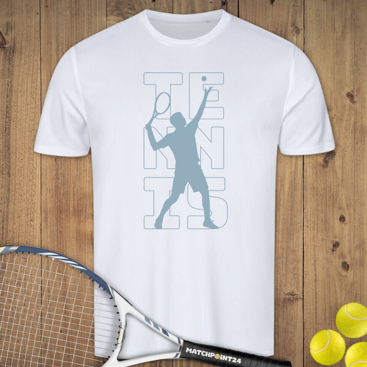 Tennis Silhouette Mann | Herren Sport T-Shirt - Matchpoint24 - Kleidung für Tennisfans