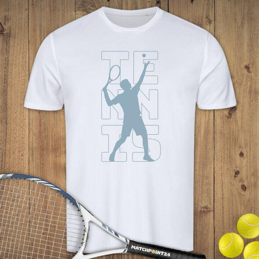 Tennis Silhouette Mann | Herren Sport T-Shirt - Matchpoint24 - Kleidung für Tennisfans