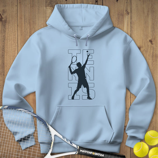 Tennis Silhouette Mann Kapuzenpulli (limitiert) - Matchpoint24 - Kleidung für Tennisfans