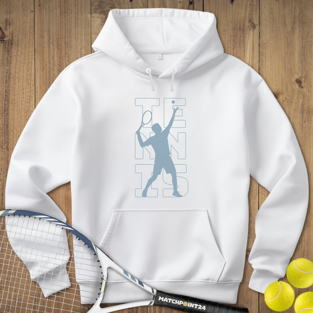 Tennis Silhouette Mann Kapuzenpulli (limitiert) - Matchpoint24 - Kleidung für Tennisfans