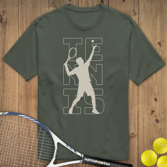 Tennis Silhouette Mann | Premium Herren T-Shirt - Matchpoint24 - Kleidung für Tennisfans