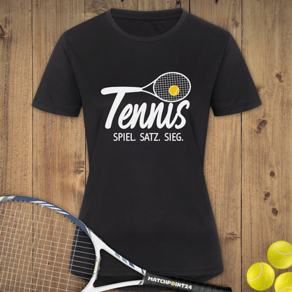 Tennis - Spiel.Satz.Sieg | Damen Sport T-Shirt - Matchpoint24 - Kleidung für Tennisfans